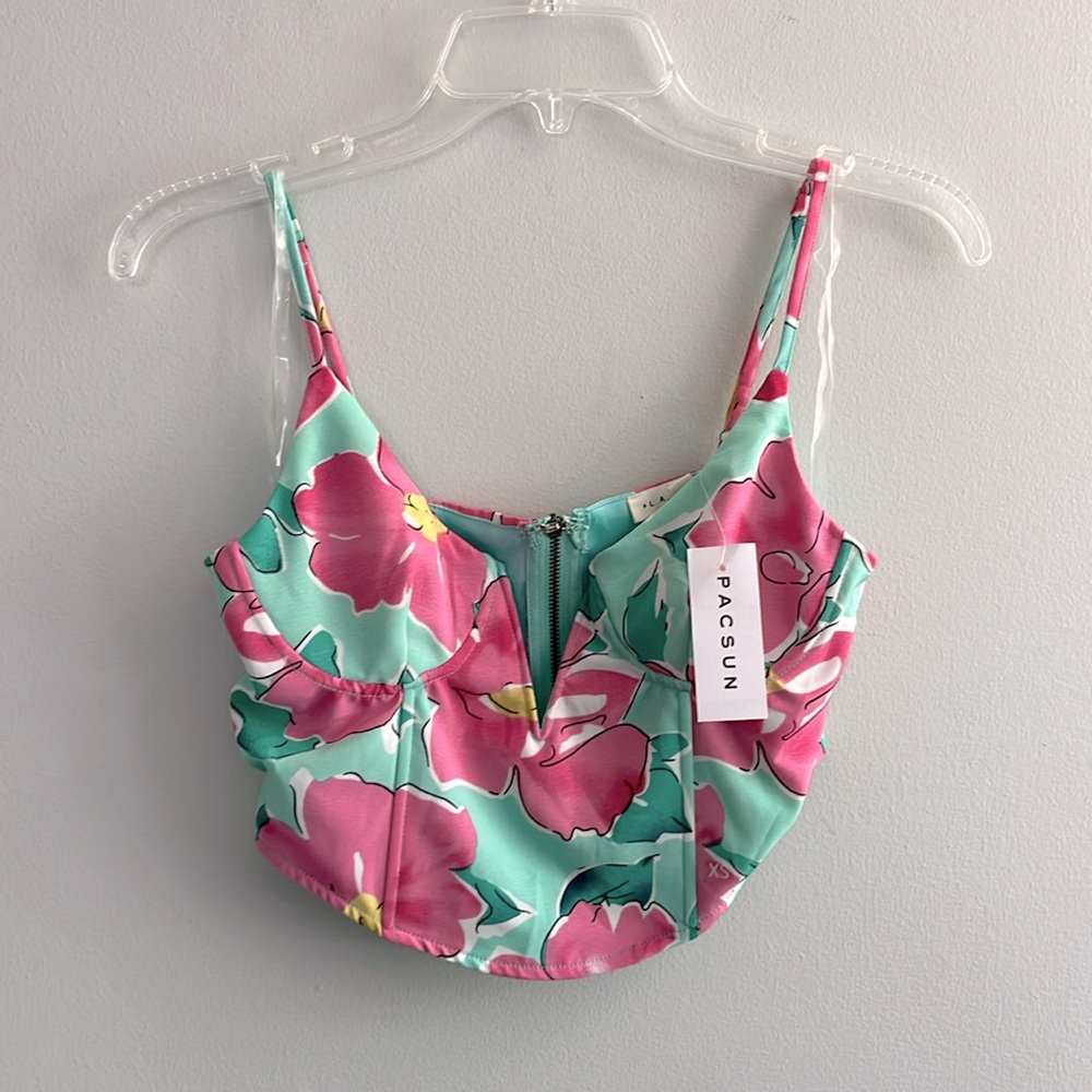 New with tags L.A. Hearts cropped bustier top with deep neckline